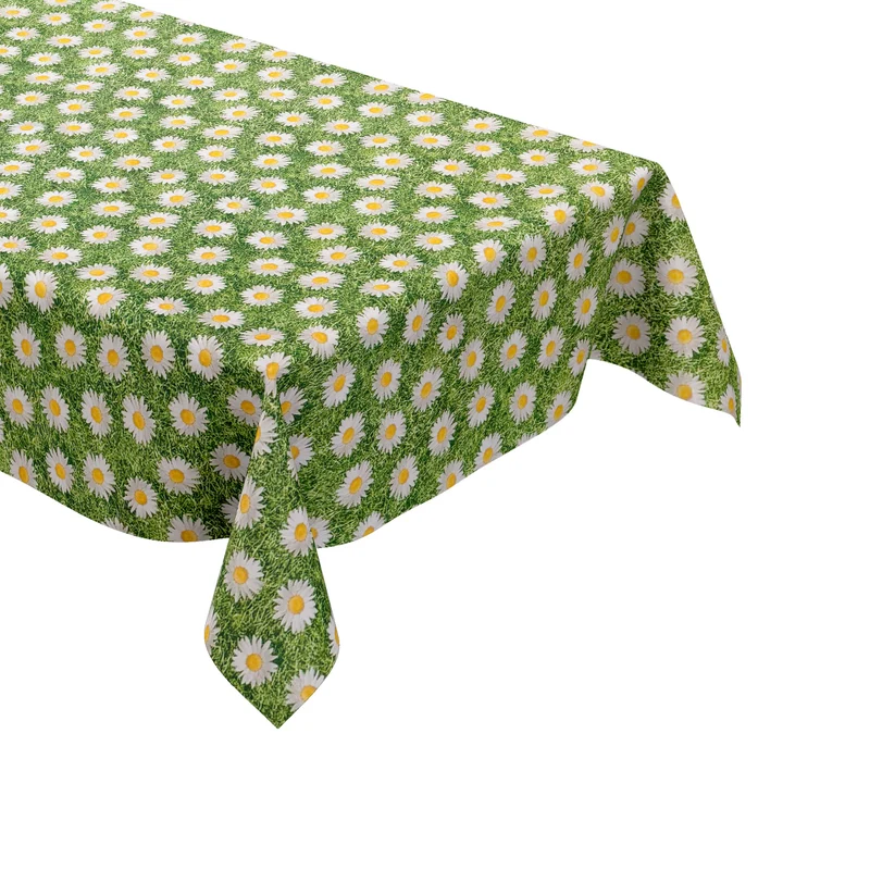 Wachstuch Tischdecke M19149 Gänseblümchen Blumenwiese eckig rund oval Meterware