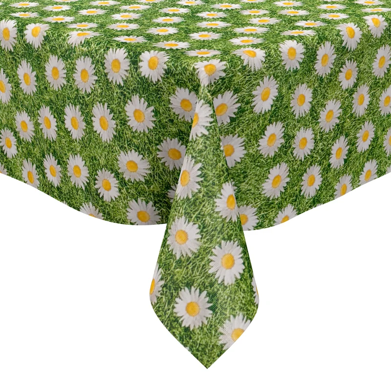 Wachstuch Tischdecke M19149 Gänseblümchen Blumenwiese eckig rund oval Meterware