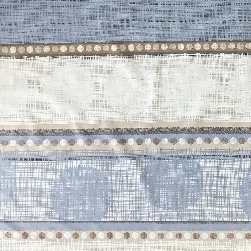 Wachstuch Tischdecke C146021 Kreise Leinenoptik beige hellblau eckig rund oval