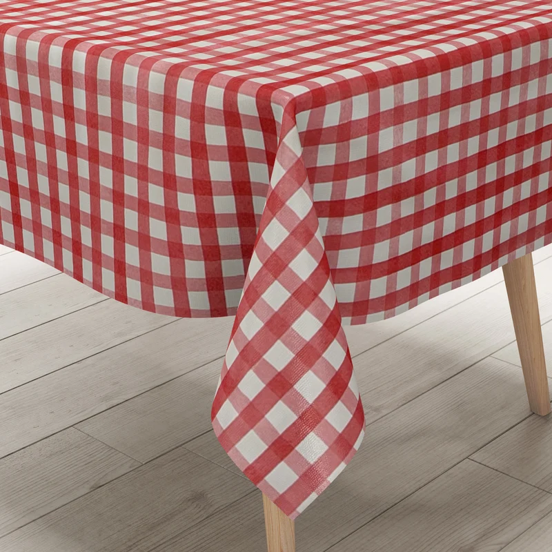 Wachstuch Tischdecke E103 rot kariert Karo Graham eckig rund oval