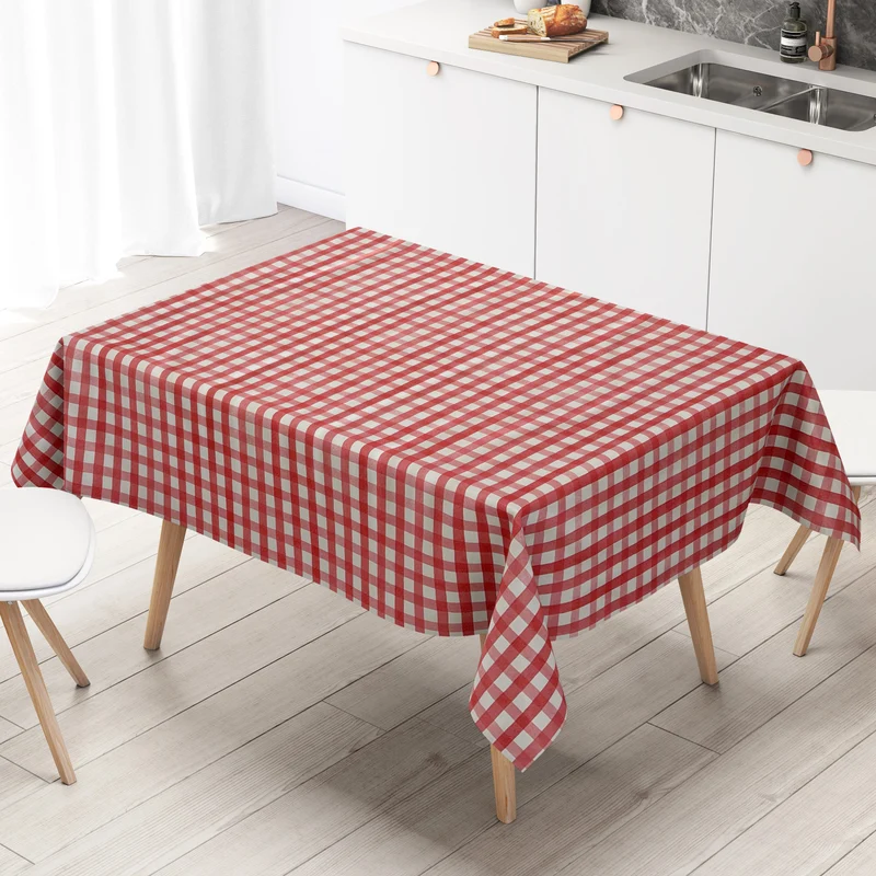 Wachstuch Tischdecke E103 rot kariert Karo Graham eckig rund oval