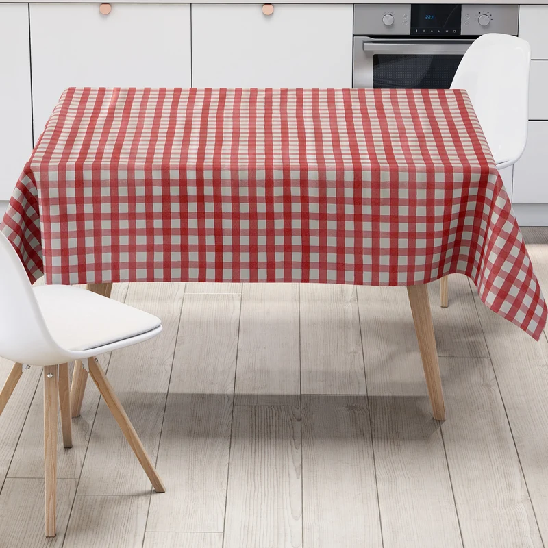 Wachstuch Tischdecke E103 rot kariert Karo Graham eckig rund oval