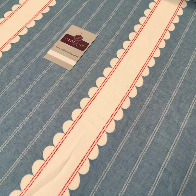 Blue and White Georgette crepe Linen effect dress Fabric 150cm wide MK1095-21