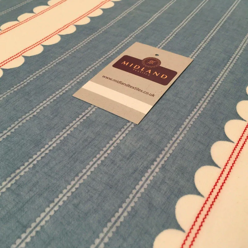Blue and White Georgette crepe Linen effect dress Fabric 150cm wide MK1095-21