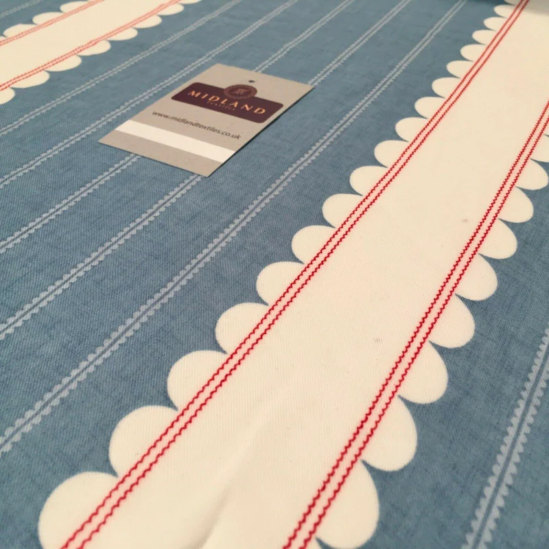 Blue and White Georgette crepe Linen effect dress Fabric 150cm wide MK1095-21