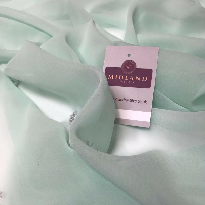 Moss Crepe Chiffon Sheer Fabric Semi-Transparent 44" 100% Polyester M430 Mtex