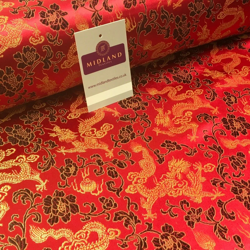 Chinese oriental Dragon Shanghai Brocade dress fabric 110 Cm wide MK1045 Mtex