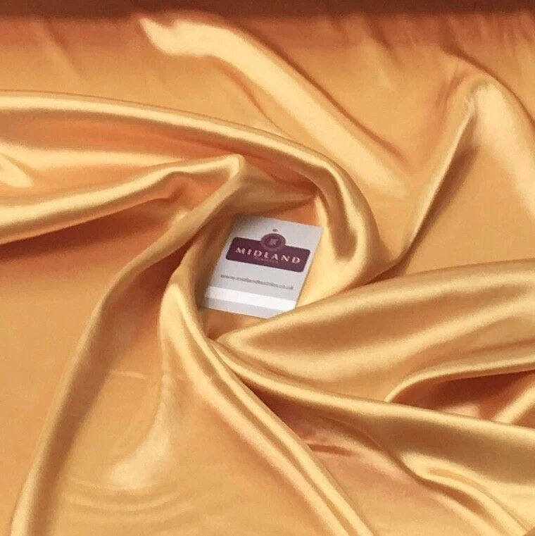 Mango Gold Liquid Satin Dressmaking Fabric 110cm Wide MU1042
