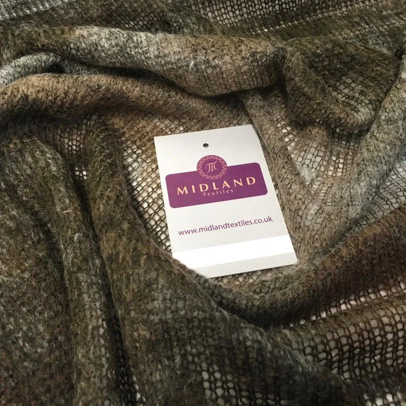 Brown Two tonal loose Boucle Knit wooly Scarf fabric 55" Wide MR996