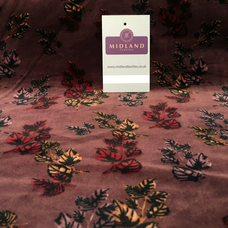 Vintage Floral Velvet Velour Stretch Printed dress fabric 55" Wide M991 Mtex