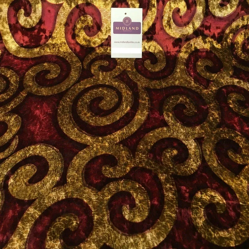 Vintage Floral Velvet Velour Stretch Printed dress fabric 55" Wide M991 Mtex