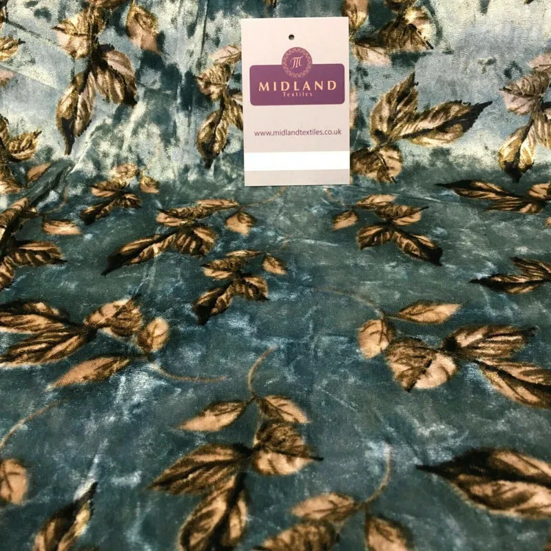 Vintage Floral Velvet Velour Stretch Printed dress fabric 55" Wide M991 Mtex