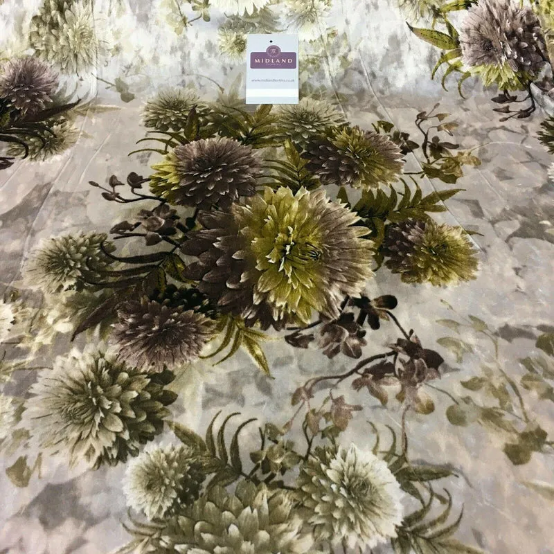 Vintage Floral Velvet Velour Stretch Printed dress fabric 55" Wide M991 Mtex