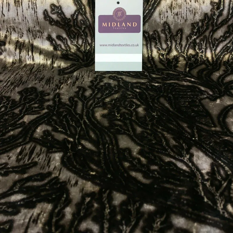 Vintage Floral Velvet Velour Stretch Printed dress fabric 55" Wide M991 Mtex