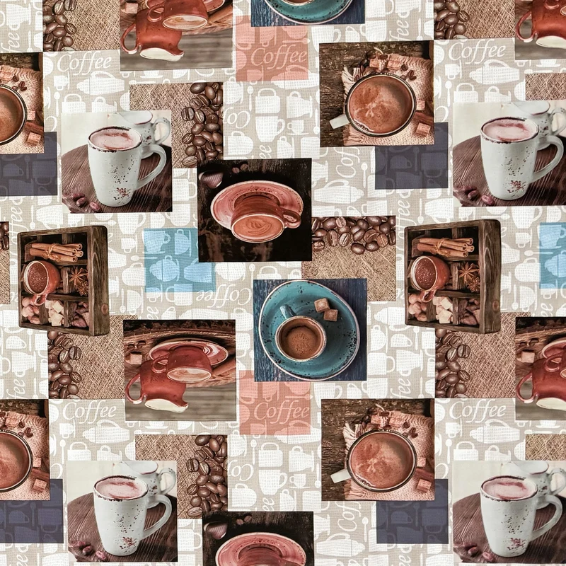 Wachstuch Tischdecke BH80 Kaffee Cappuccino eckig rund oval Meterware