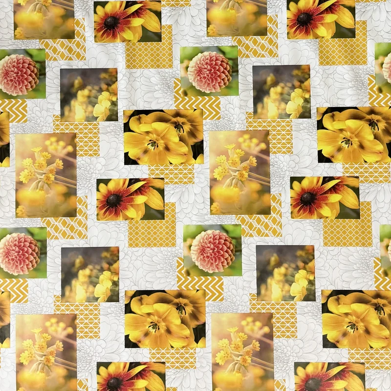 Wachstuch Tischdecke CB40 gelbe Blüten Blumen Sommer Garten eckig rund oval