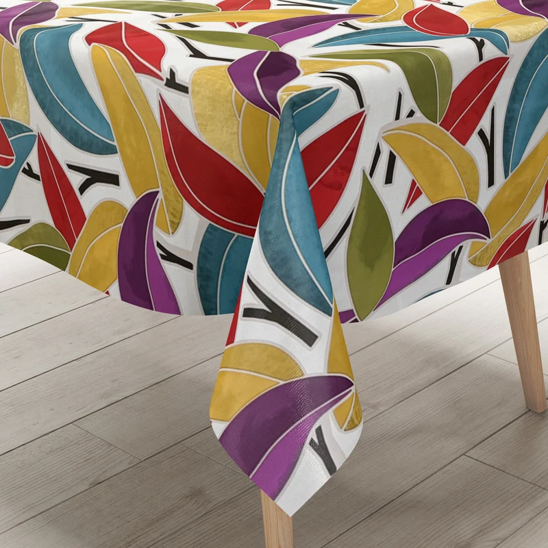 Wachstuch Tischdecke DZ70 36897 bunte Blätter Dschungel Sommer eckig rund oval