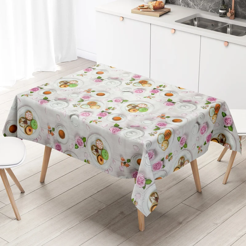 Wachstuch Tischdecke BR70 Kaffee Cupcakes auf Holz eckig rund oval Meterware