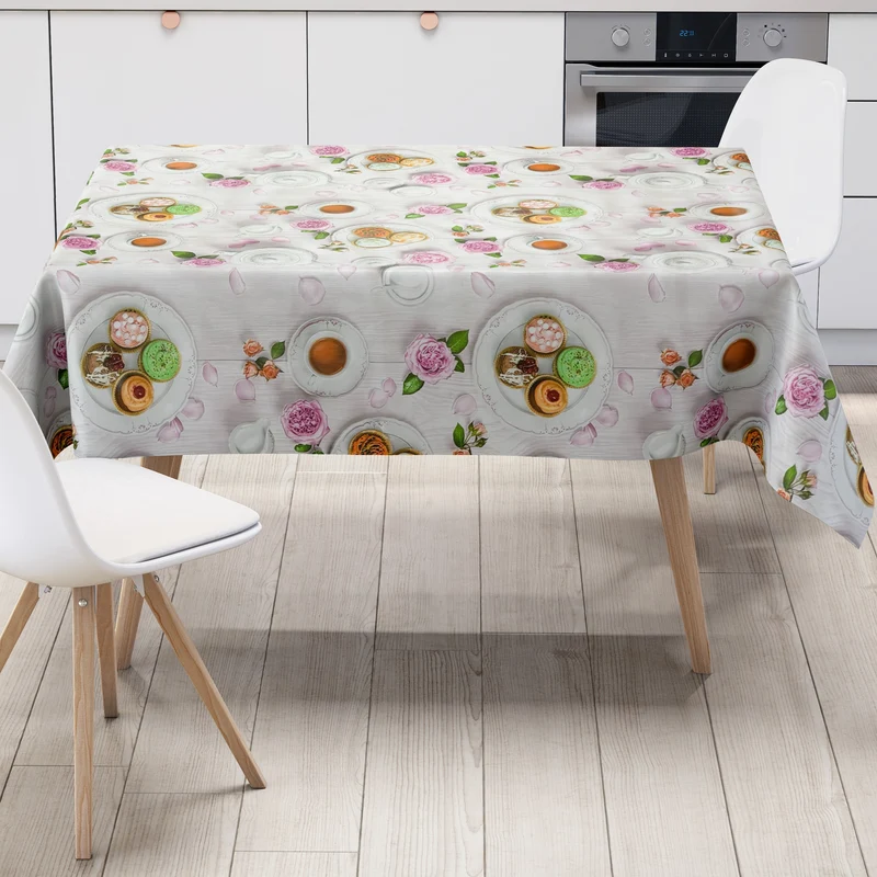 Wachstuch Tischdecke BR70 Kaffee Cupcakes auf Holz eckig rund oval Meterware