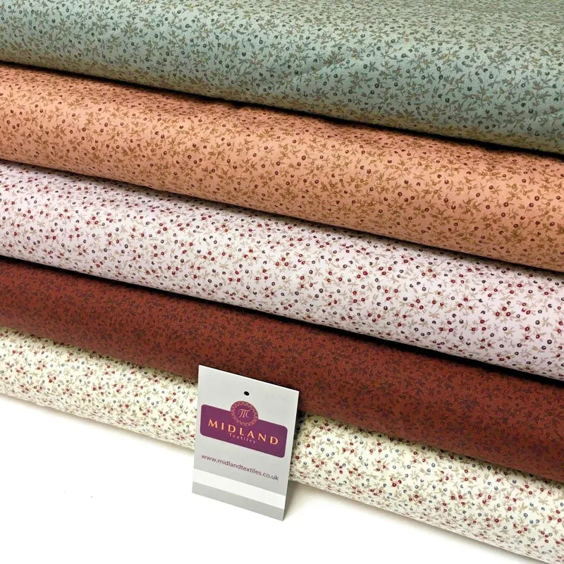 Small Floral 100% Cotton Poplin printed fabric 45" Wide M993 Mtex