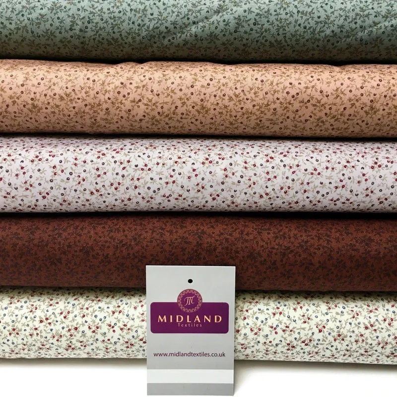 Small Floral 100% Cotton Poplin printed fabric 45" Wide M993 Mtex