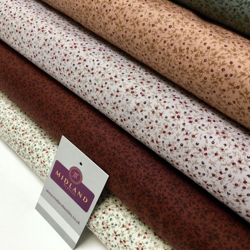 Small Floral 100% Cotton Poplin printed fabric 45" Wide M993 Mtex