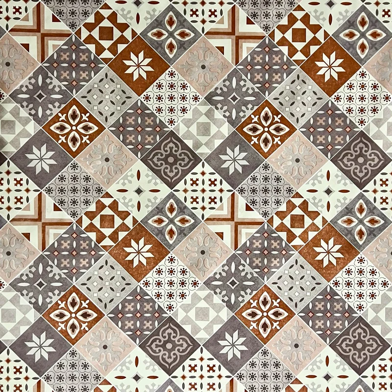 Wachstuch Tischdecke B4034-03 braun grau Mosaik Fliesen Porto eckig rund oval