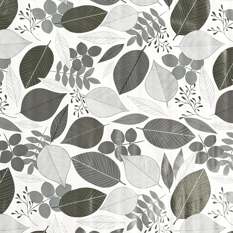 Wachstuch Tischdecke B4052-04 graue Blätter Laub Dschungel Herbst eckig rund oval