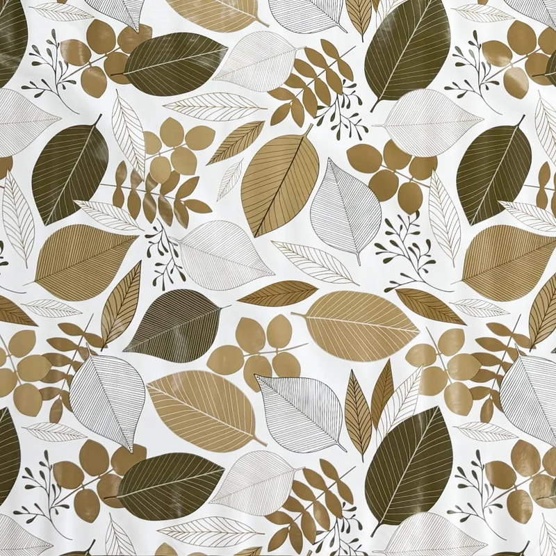 Wachstuch Tischdecke B4052-03 braune Blätter Laub Dschungel Herbst eckig rund oval