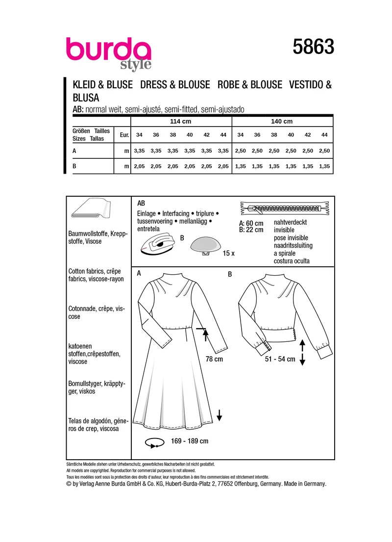 5863 Kleid & Bluse