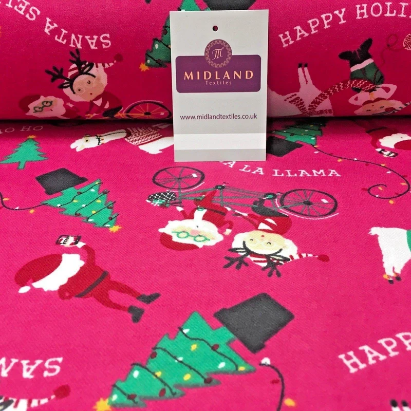 Pink Santa Cotton Wynciette Brushed Flannel Fabric, 56in Wide, MK988-15