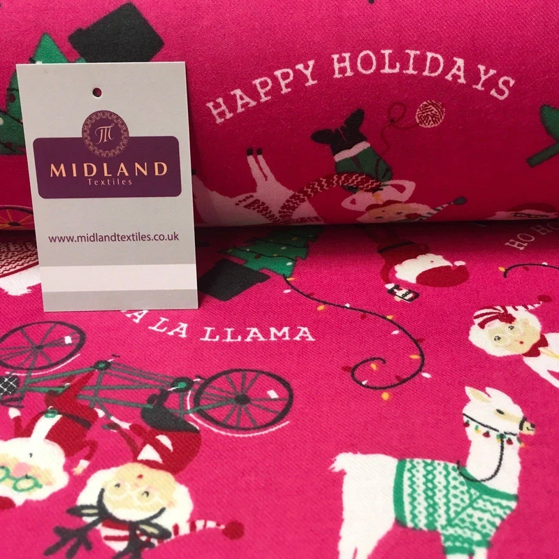 Pink Santa Cotton Wynciette Brushed Flannel Fabric, 56in Wide, MK988-15