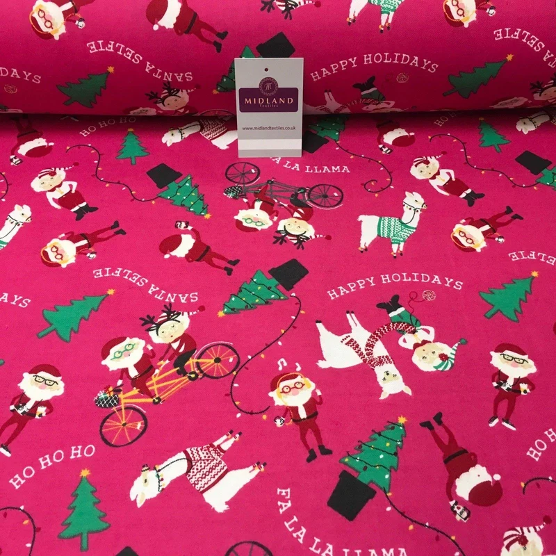 Pink Santa Cotton Wynciette Brushed Flannel Fabric, 56in Wide, MK988-15