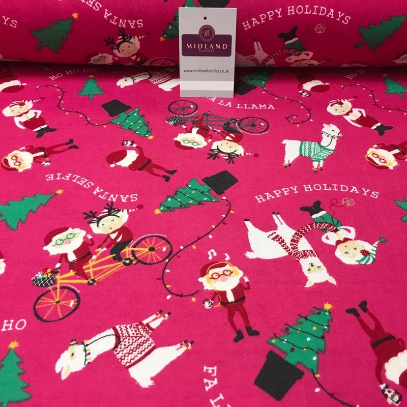 Pink Santa Cotton Wynciette Brushed Flannel Fabric, 56in Wide, MK988-15