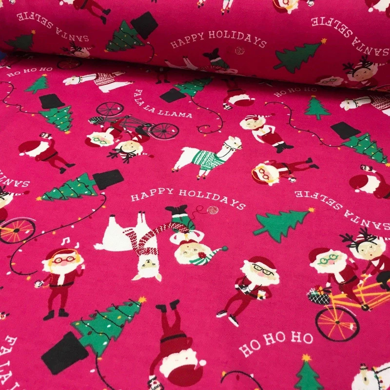 Pink Santa Cotton Wynciette Brushed Flannel Fabric, 56in Wide, MK988-15