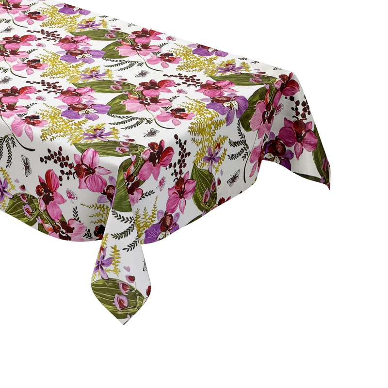 Wachstuch Tischdecke B4054-01 Orchideen Blüten eckig rund oval