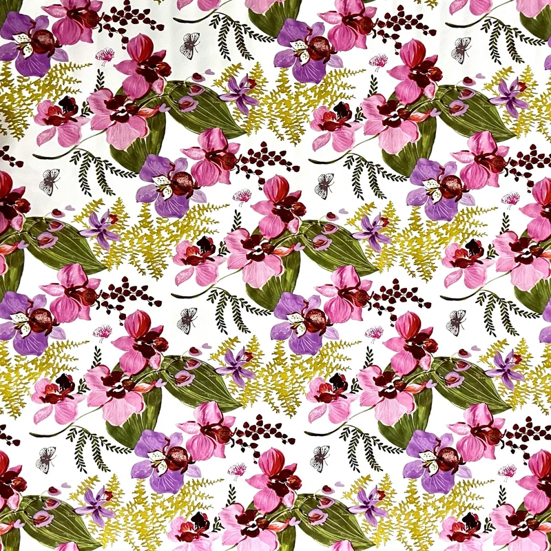 Wachstuch Tischdecke B4054-01 Orchideen Blüten eckig rund oval