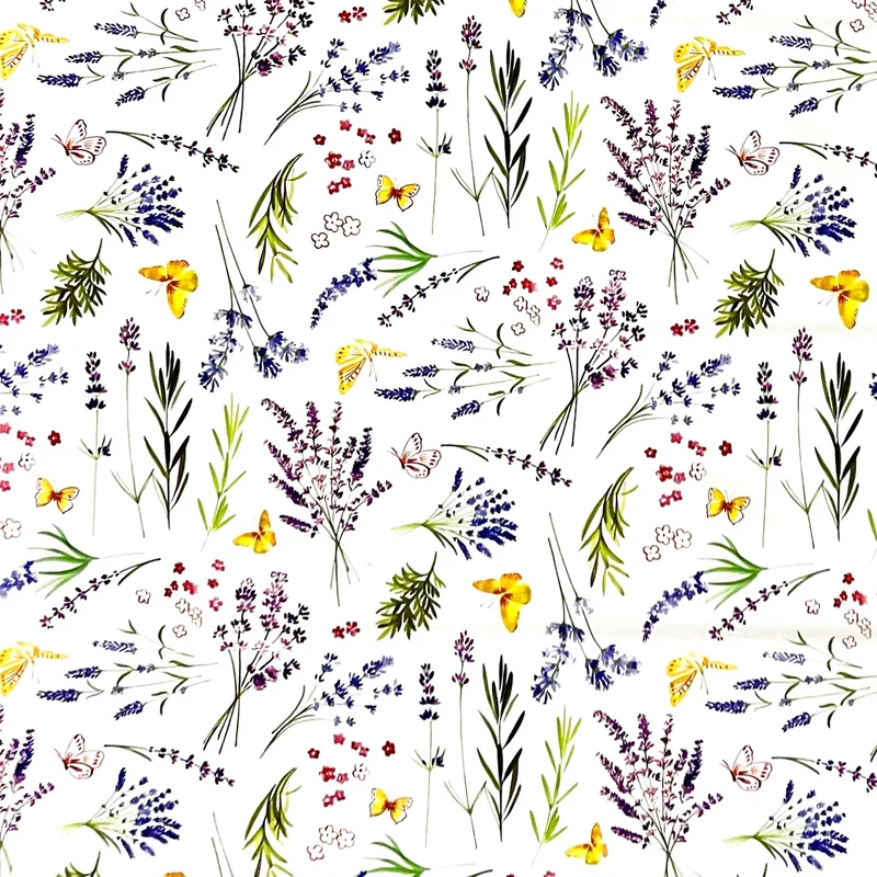 Wachstuch Tischdecke geprägt B5068-01 Lavendel Blumenwiese eckig rund oval