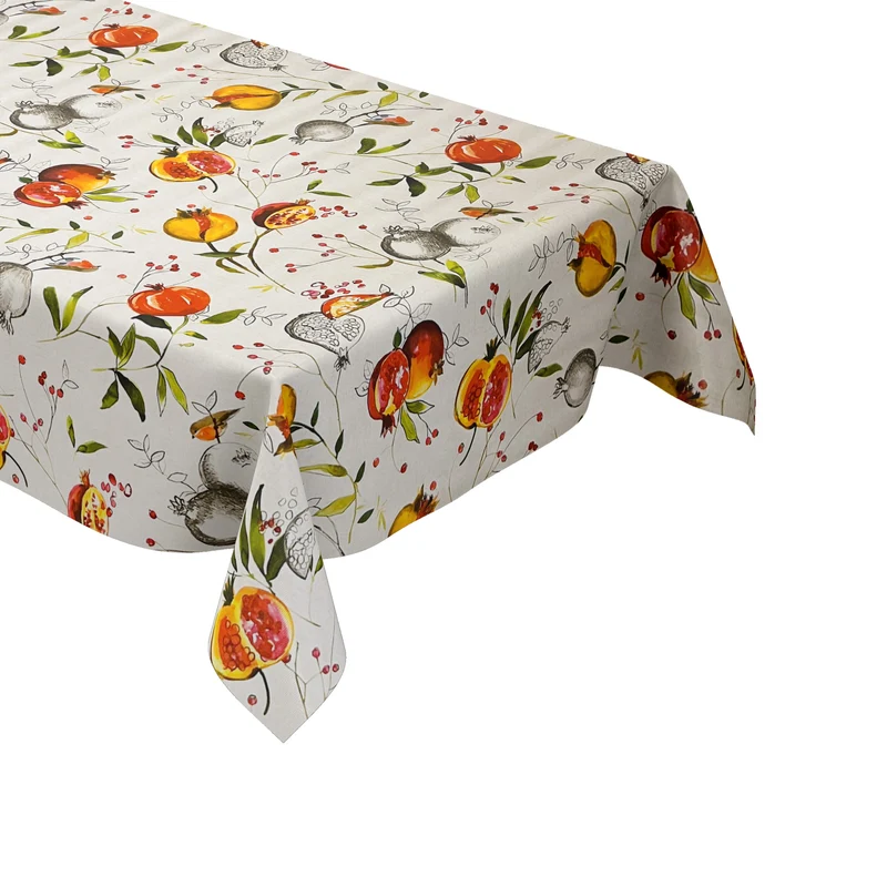 Wachstuch Tischdecke geprägt B5070-01 Granatapfel Meise eckig rund oval