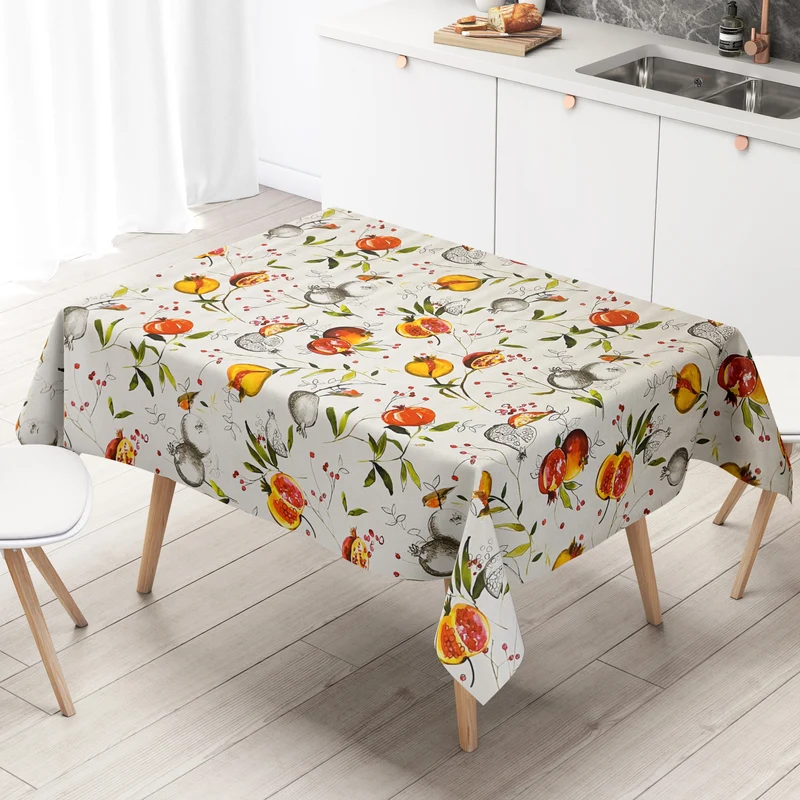 Wachstuch Tischdecke geprägt B5070-01 Granatapfel Meise eckig rund oval