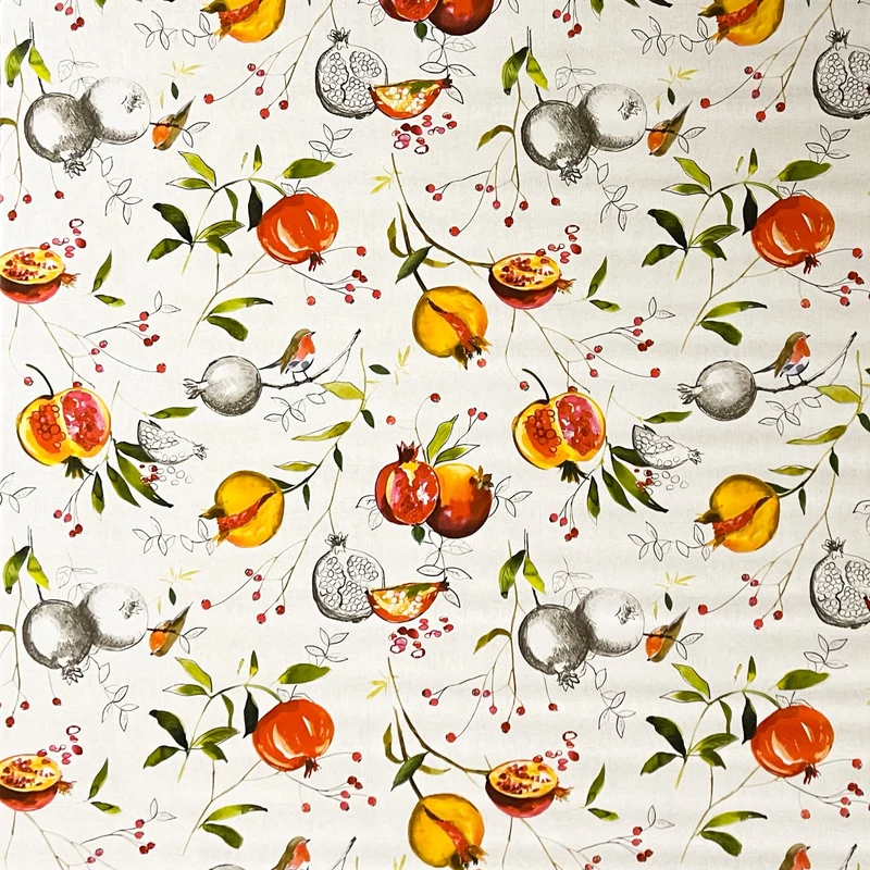 Wachstuch Tischdecke geprägt B5070-01 Granatapfel Meise eckig rund oval