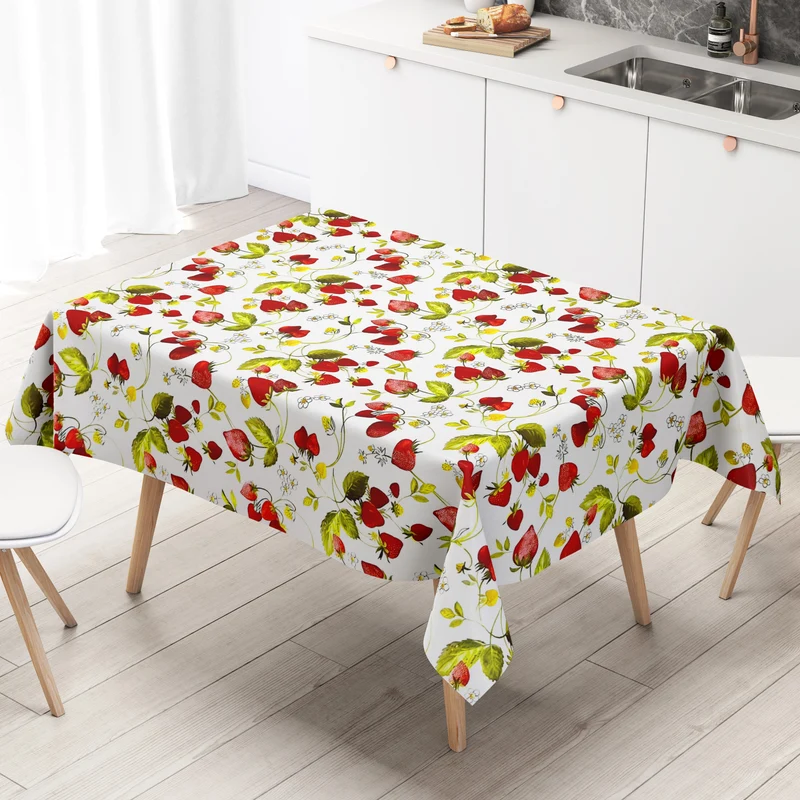 Wachstuch Tischdecke B4057-01 Erdbeeren Früchte Sommer eckig rund oval