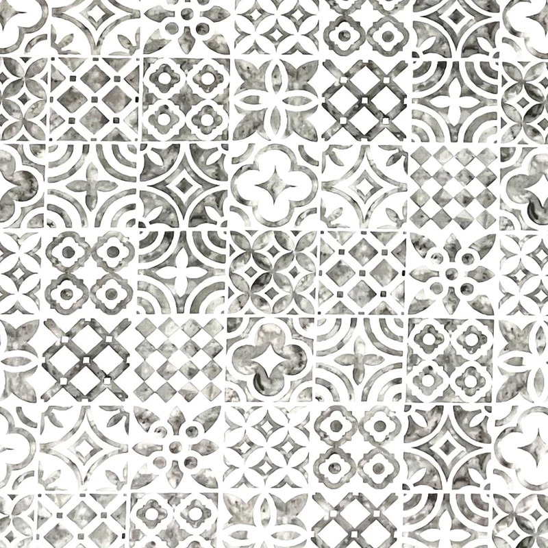 Wachstuch Tischdecke B1030-02 grau geprägt Mosaik Mykonos eckig rund oval Meterware
