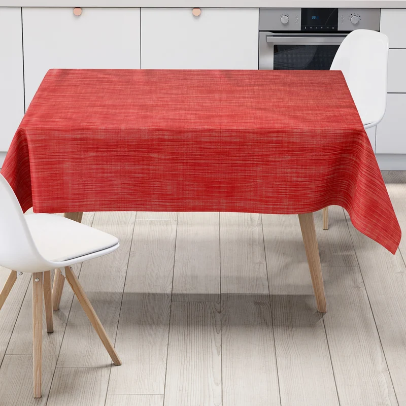 Wachstuch Tischdecke B1778-09 rot Leinenoptik eckig rund oval