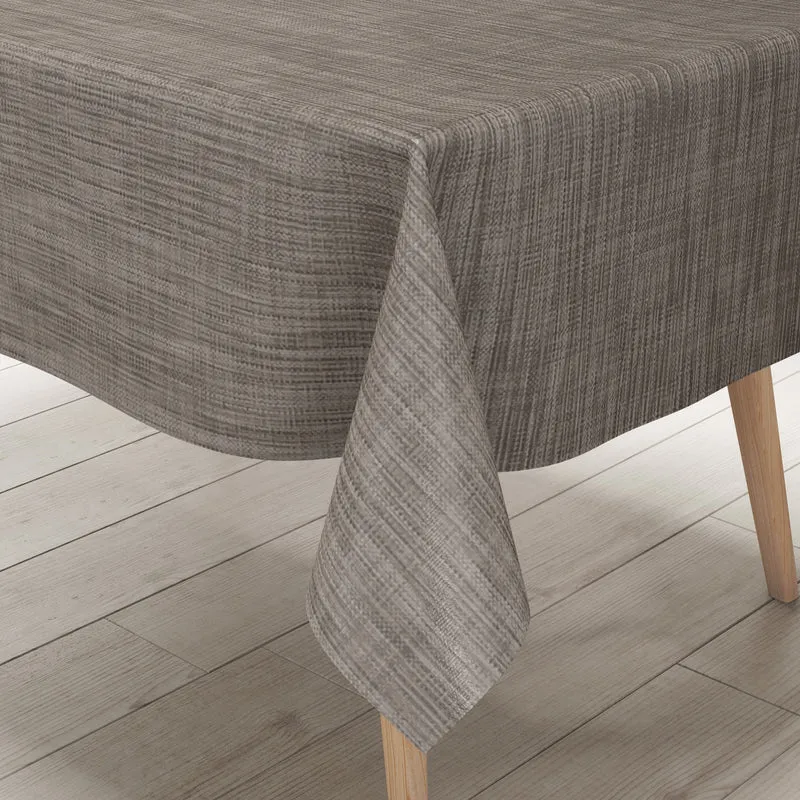 Wachstuch Tischdecke B1778-05 grau braun Leinenoptik eckig rund oval