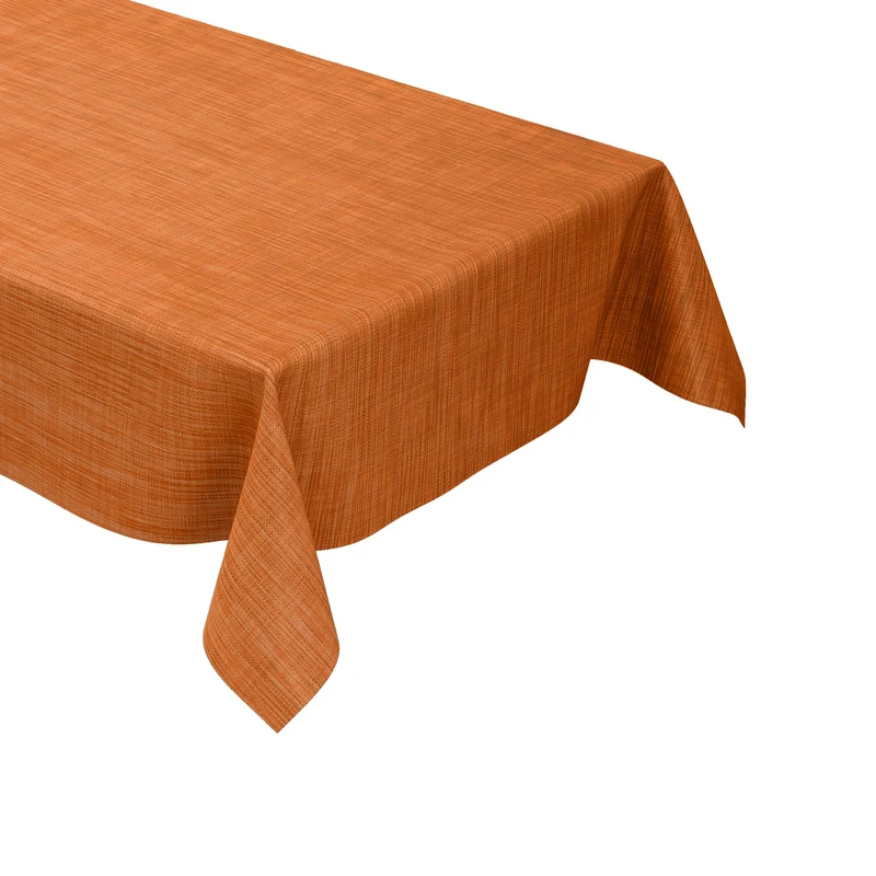 Wachstuch Tischdecke B1778-03 orange terrakotta Leinenoptik eckig rund oval