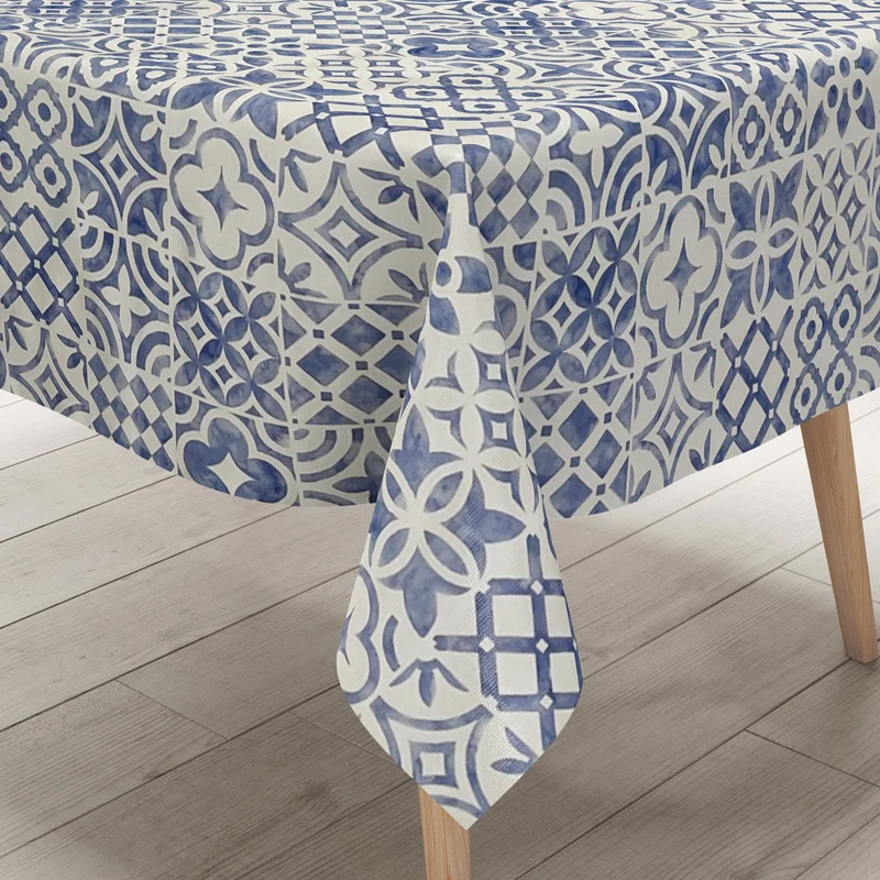 Wachstuch Tischdecke B1030-01 geprägt Mosaik Mykonos eckig rund oval Meterware