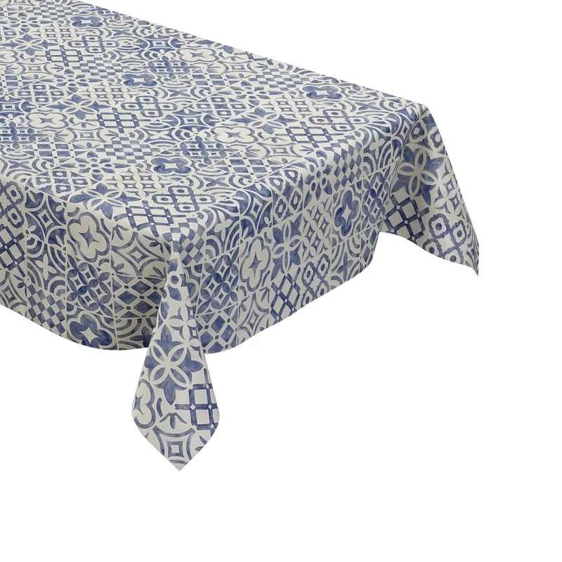 Wachstuch Tischdecke B1030-01 geprägt Mosaik Mykonos eckig rund oval Meterware