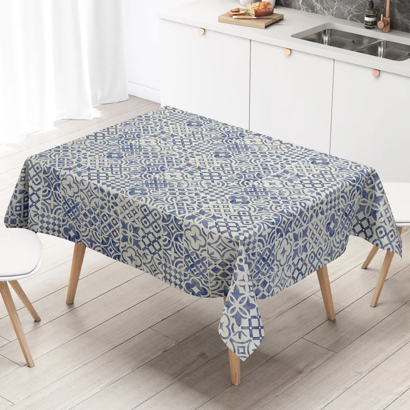 Wachstuch Tischdecke B1030-01 geprägt Mosaik Mykonos eckig rund oval Meterware