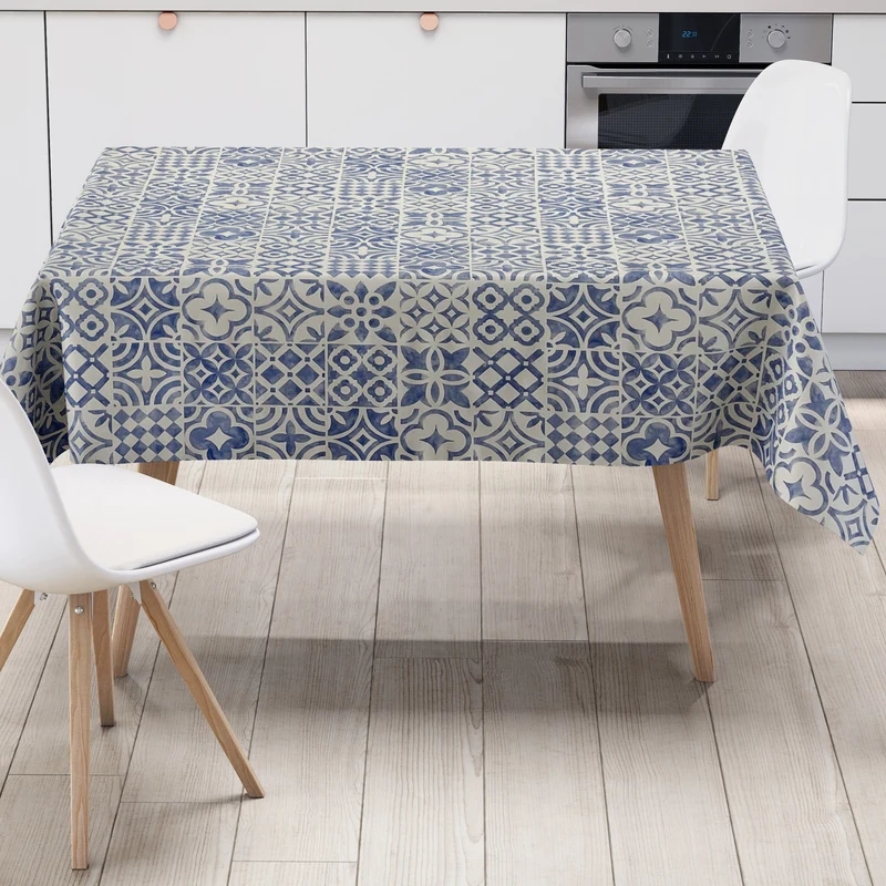 Wachstuch Tischdecke B1030-01 geprägt Mosaik Mykonos eckig rund oval Meterware